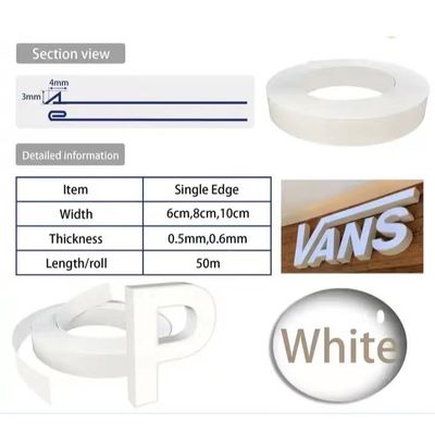Weiß glänzende Kanalbrief Trim Signage Aluminium Trim Cap für Kanalbrief